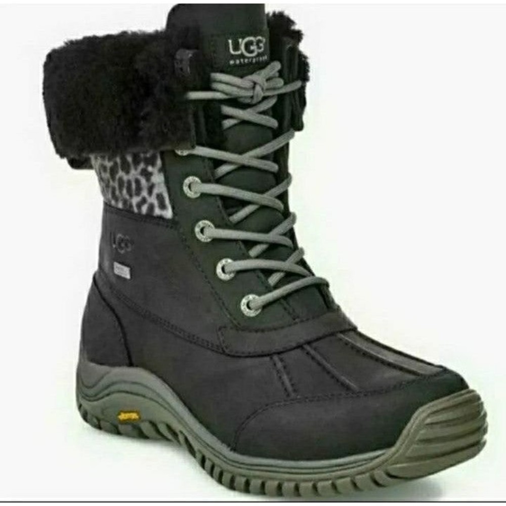 UGG Boots Adirondack Exotic Leopard Print WATERPROOF LEATHER WOMEN'S Size 6